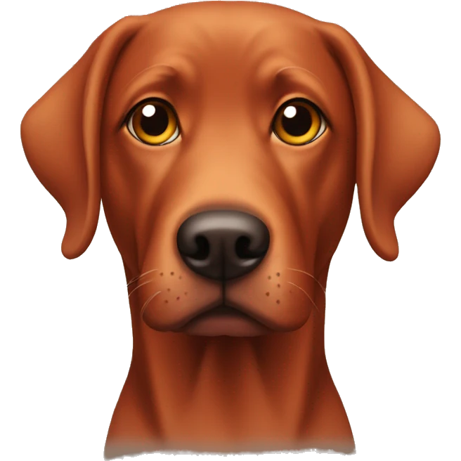 A red lab with matching eyes emoji