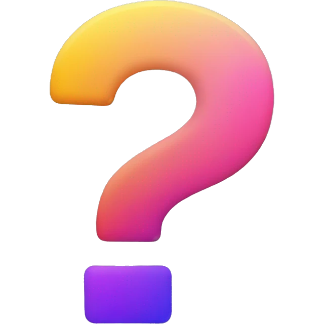 Colorful gradient question mark emoji