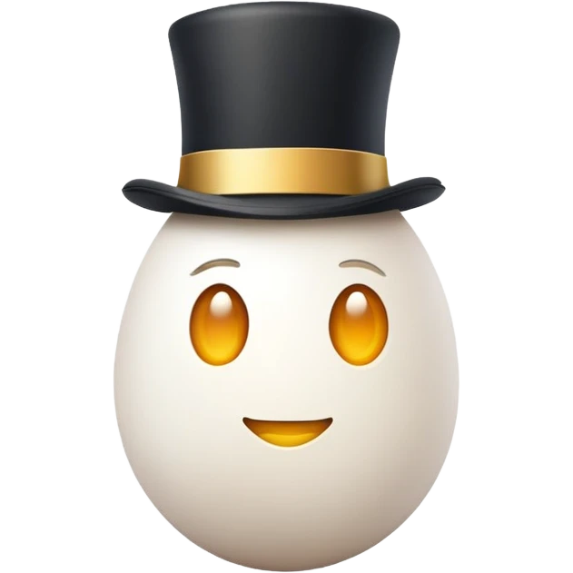 Egg wearing top hat emoji