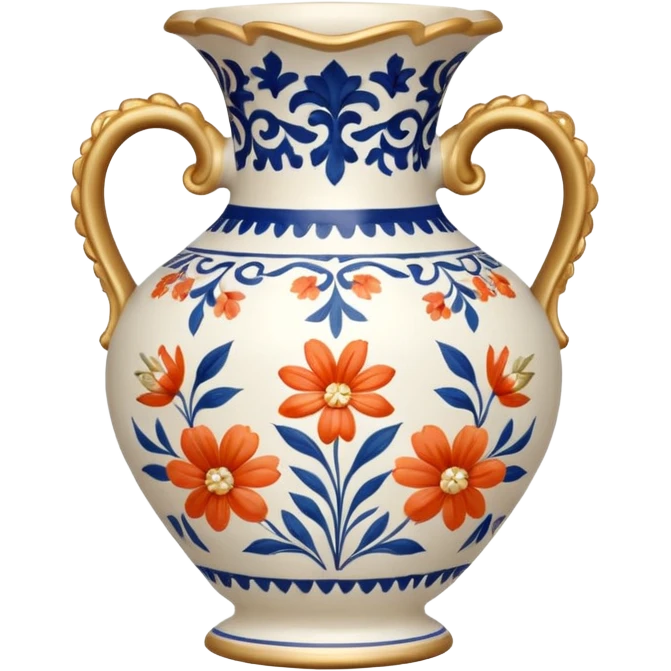 Pretty vase with floral pattern emoji