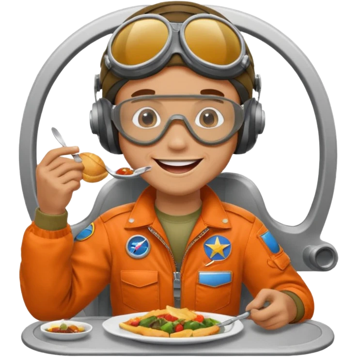 Man eating a plane while flying emoji