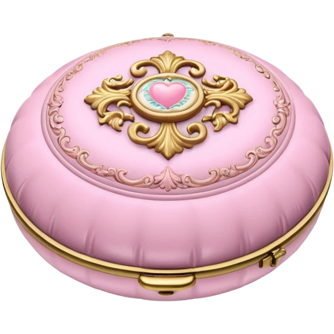 vintage rococo pale pink inflatable puffy compact emoji