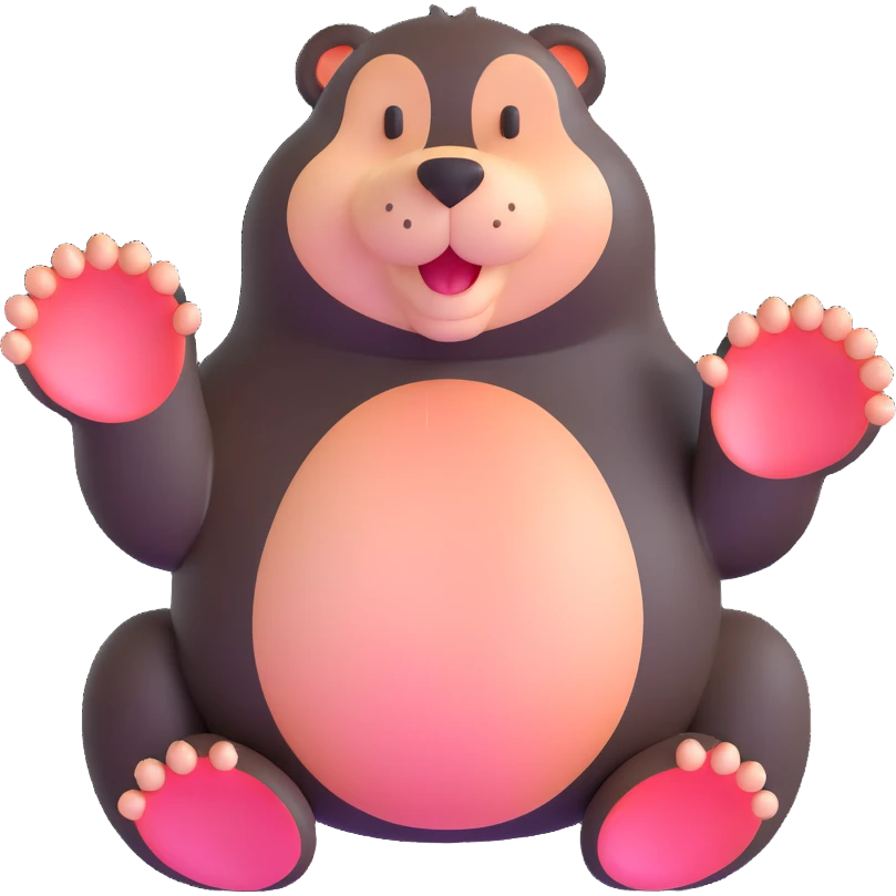 cute mole with large paws emoji