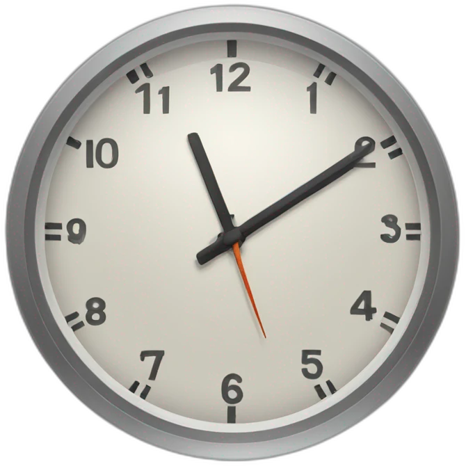 clock showing 15 minutes emoji