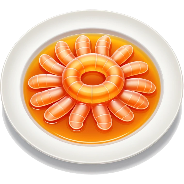 Fujian Tǔsǔndòng jelly-like seafood with sauce, simplified emoji style with bold outlines and bright colors, cartoon style transparent worm jelly specialty emoji
