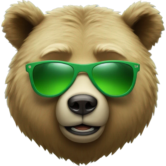 bear with green sunglasses  emoji