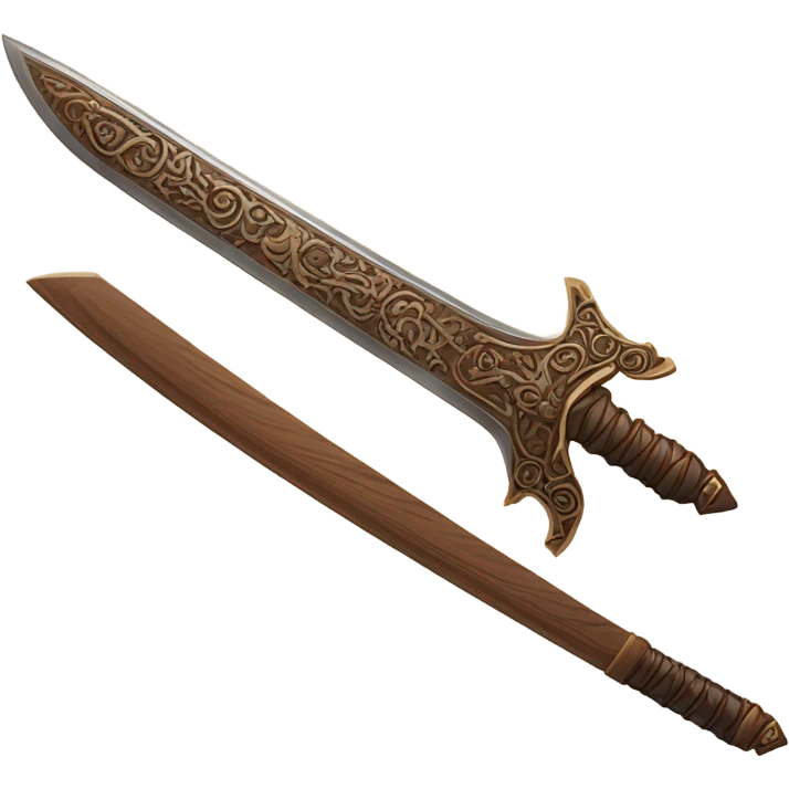 Ornate Wooden sword emoji