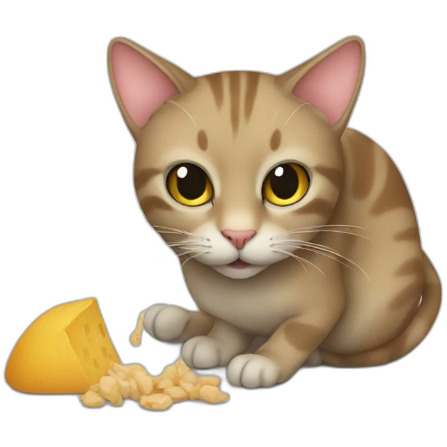Cat eating a mouse emoji