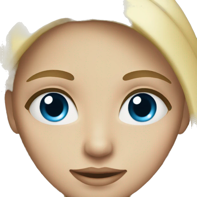 blonde girl with blue Grey eyes emoji