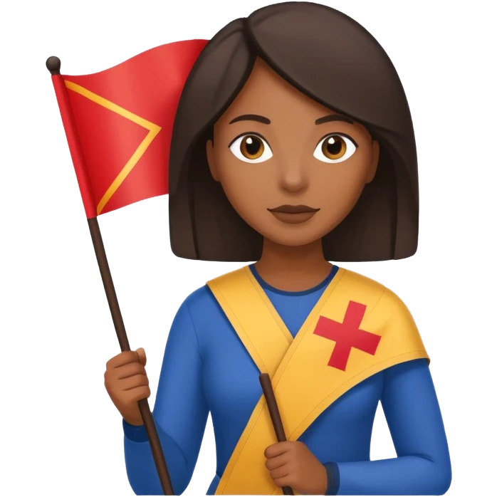 flat Flag holder black woman emoji