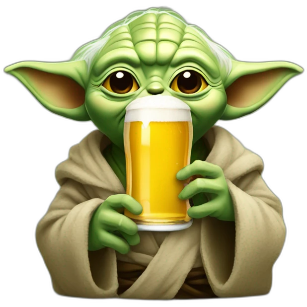 Yoda avec une biere emoji