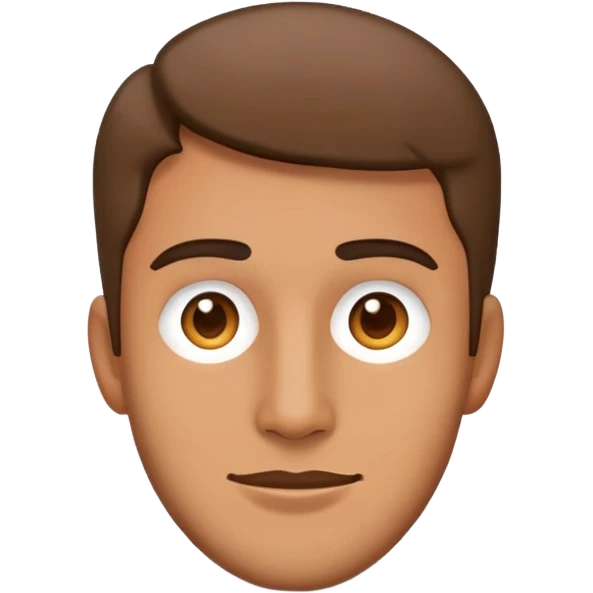 a man's face in his late 20s, emoji style emoji
