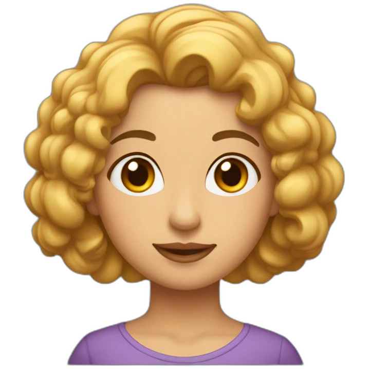 Una mujer de pelo rizado corto y morena emoji