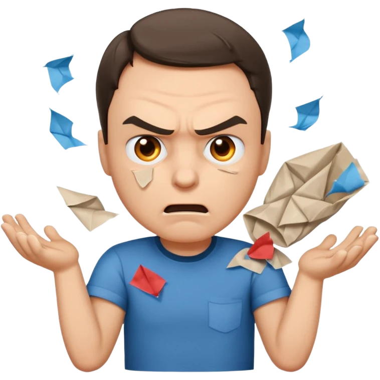 Sheldon angry throwing papers emoji