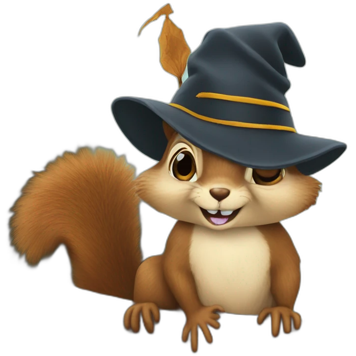 Squirrel as Harry Potter world wizard emoji
