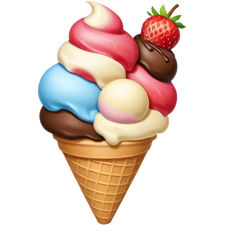 two or three scoops stacked in a cone emoji