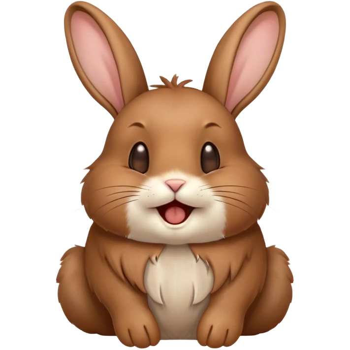 Cinematic Cute Yawning Brown Rabbit Portrait Emoji, Head tilted slightly with a dramatic, wide-open yawn, showcasing a smooth, rich brown fur with floppy ears, round brown eyes barely open in drowsy contentment, Simplified yet irresistibly adorable features, highly detailed, glowing with a soft, cozy glow, high shine, relaxed yet expressive, stylized with a touch of whimsy, bright and endearing, soft glowing outline, capturing the essence of a sleepy yet affectionate bunny, so drowsy it feels like it could stretch out of the screen and curl up for a nap! emoji