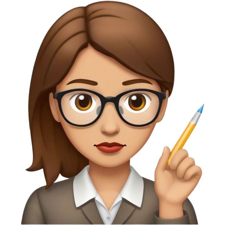 Rude brown haired art teacher emoji