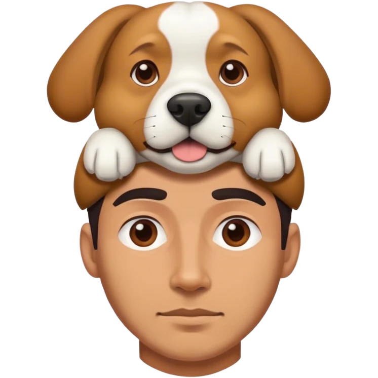 man with a dog heads as his head  emoji