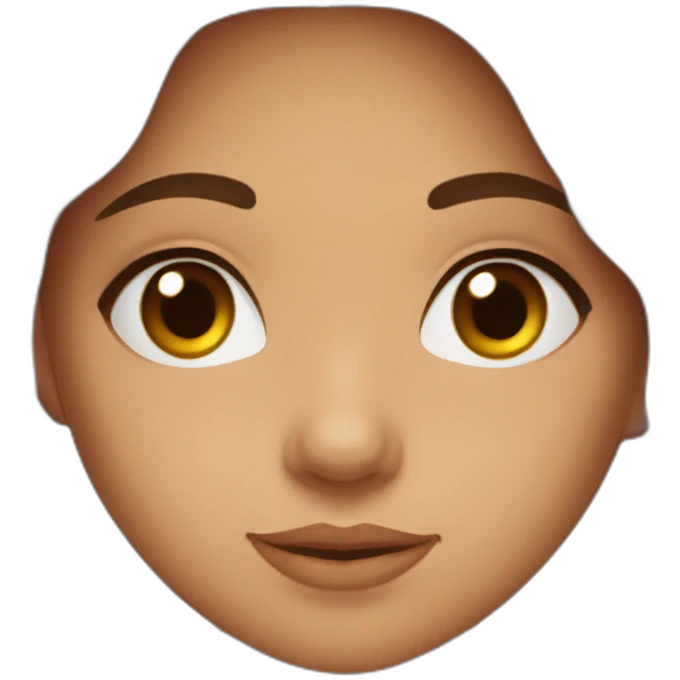 Beautiful Cypriot girl with brown hair and brown eyes and tanned skin emoji