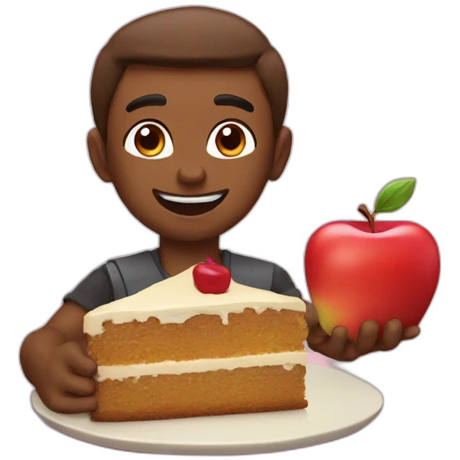 Dat with Apple cake emoji