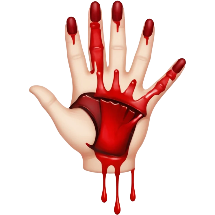 bloody hand emoji