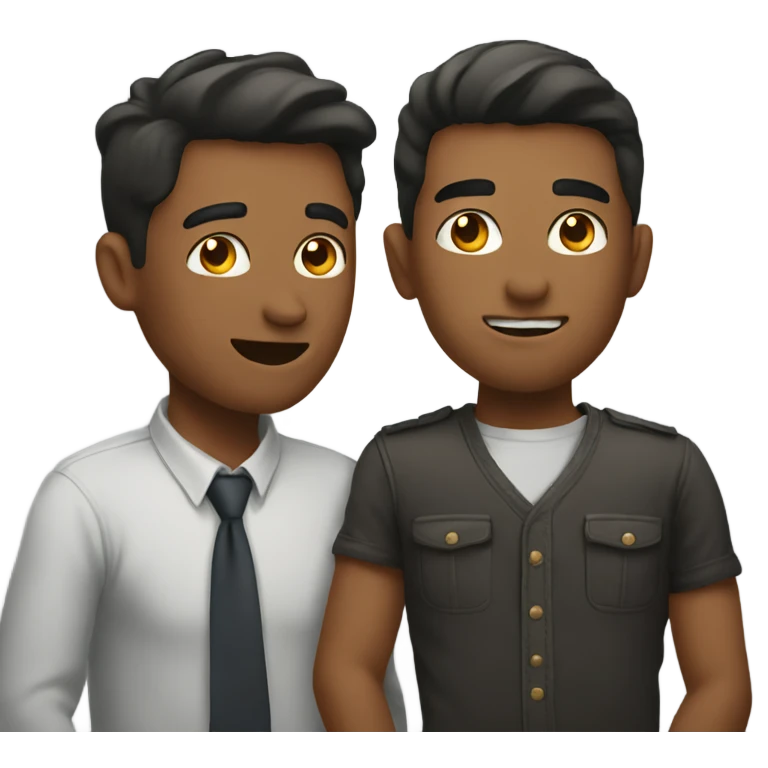 two men flirting each other emoji