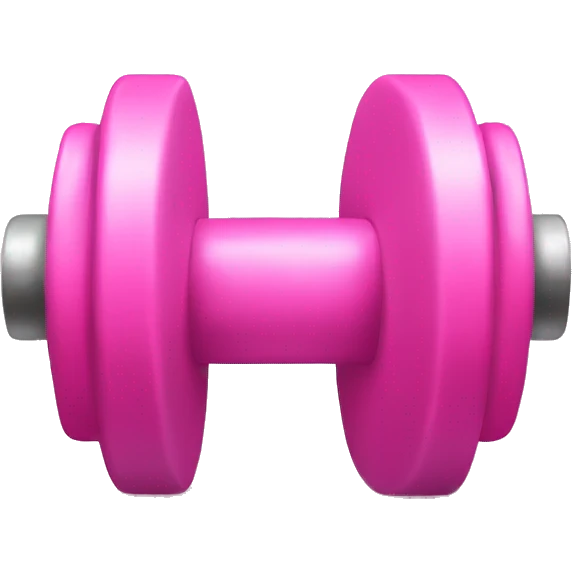 Cute dumbbell with pink light bow emoji