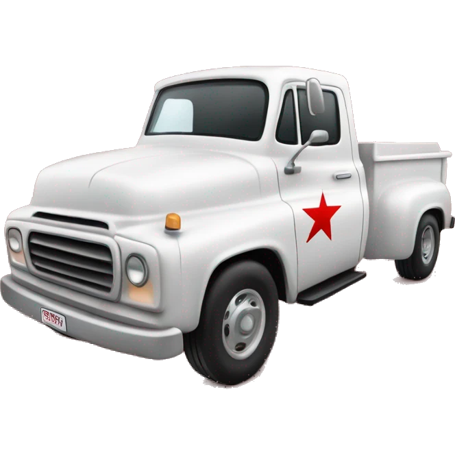white pick up truck that says star line tours in red ink emoji