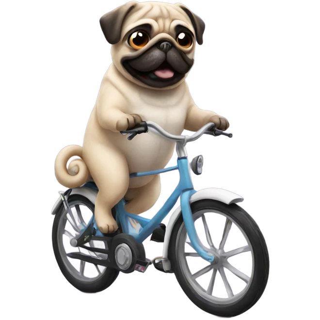 PUG on a bike emoji