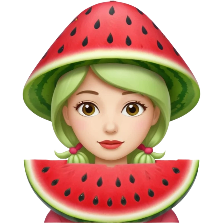 woman with watermelon hat emoji