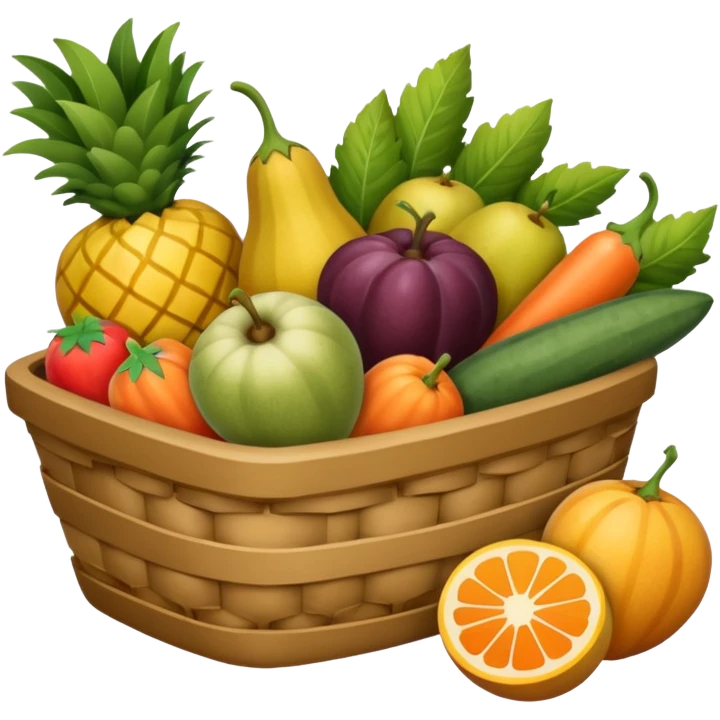 panier de fruits et légumes de saison hiver en france emoji