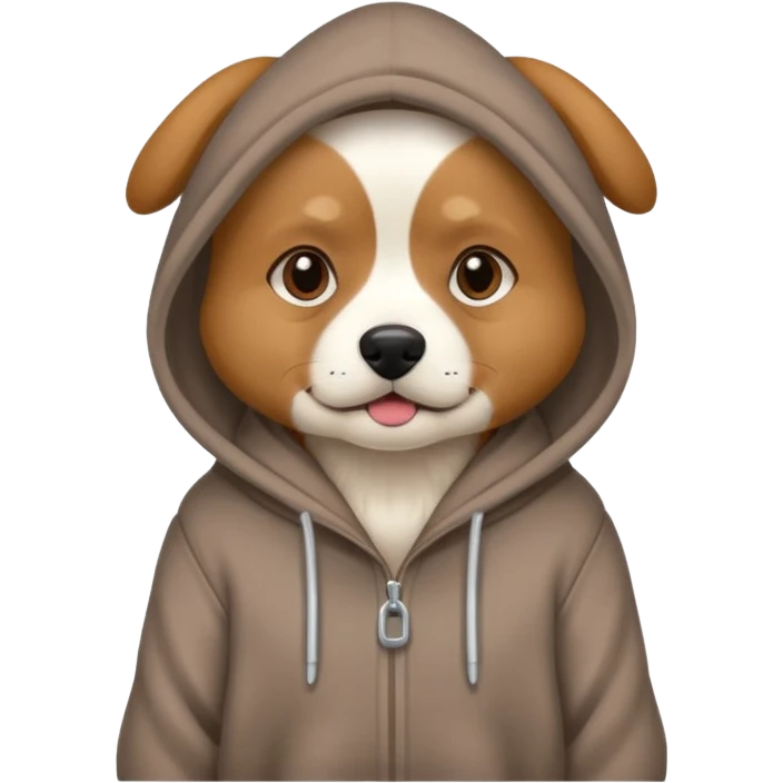 Dog wearing a hoodie emoji