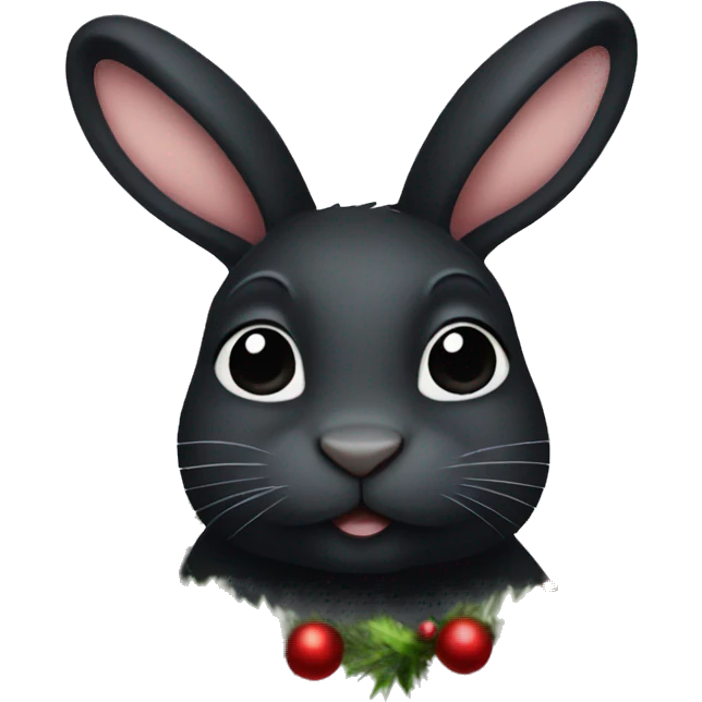 Black bunny christmas  emoji