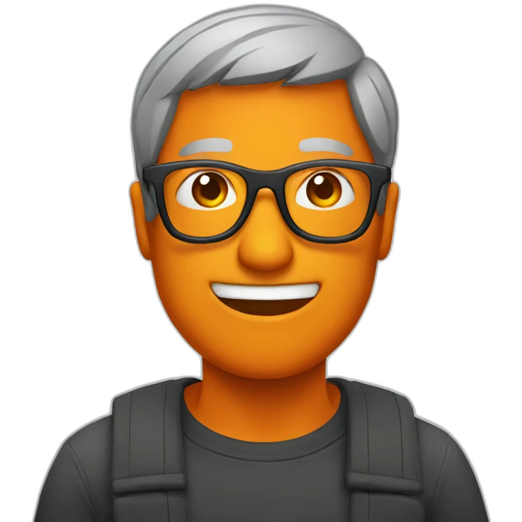 orange man wearing glasses emoji