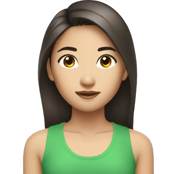 asian girl sporty brown eyes emoji