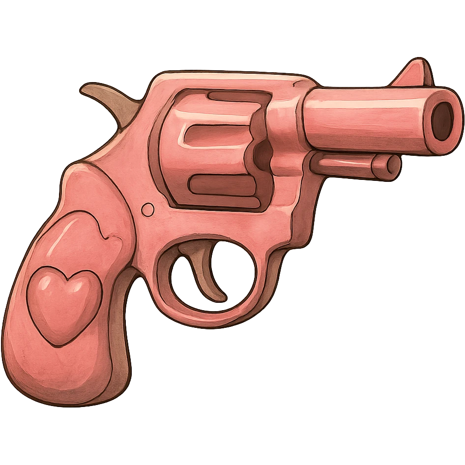 Pink heart pistol emoji