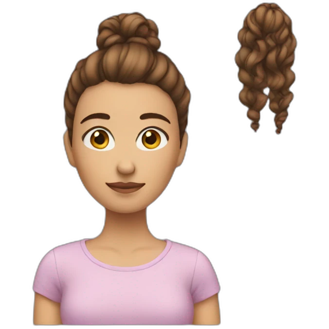 Girl Have a tall hair. Bronw hair emoji
