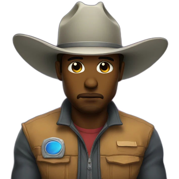 Sad cowboy in space emoji