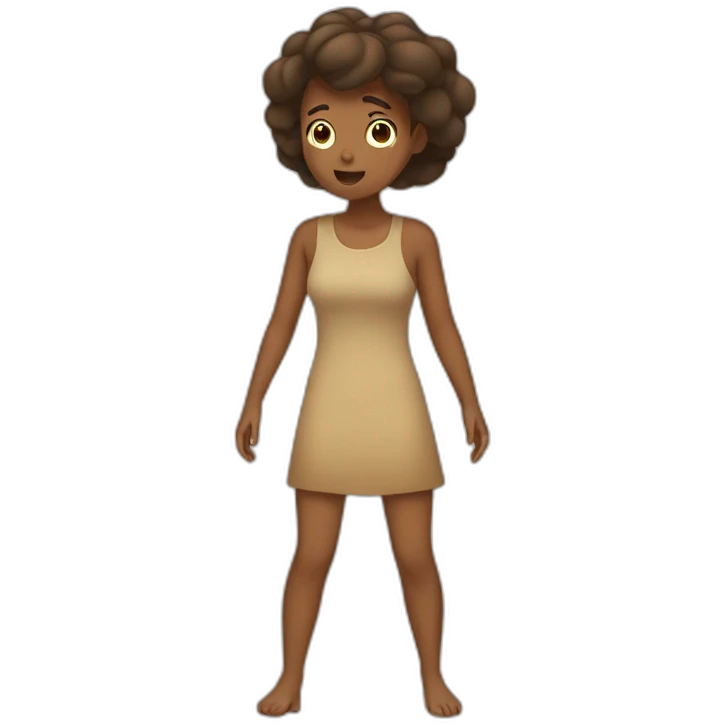 Tan girl soul leaving body scared emoji