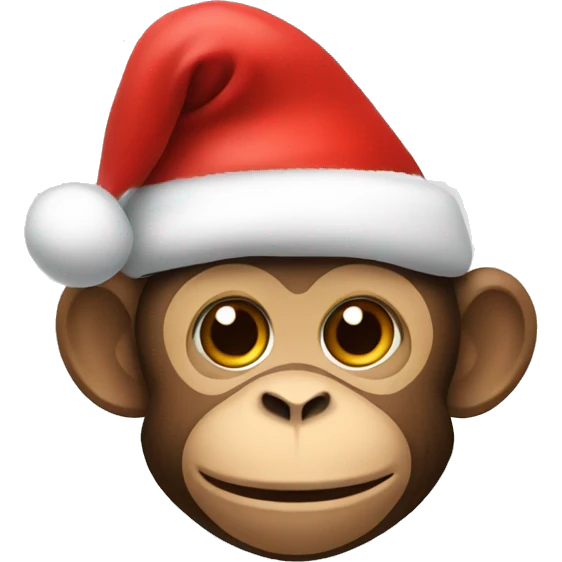 Monkey wearing a santa hat emoji