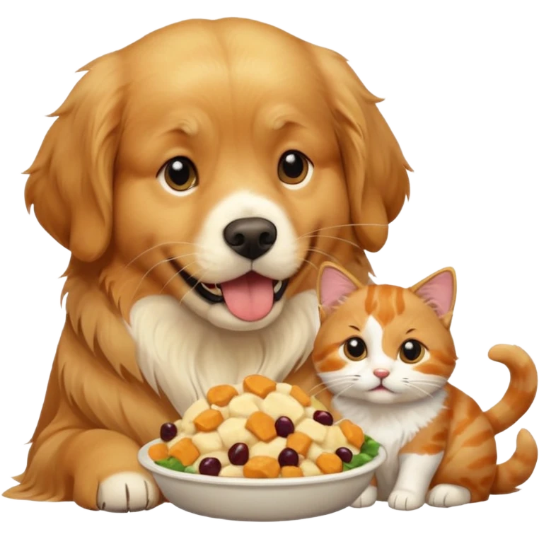 Dog eating cat emoji