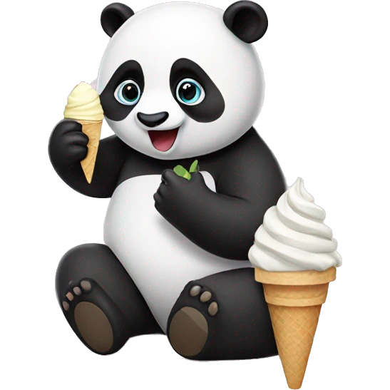 Panda eating ice cream emoji