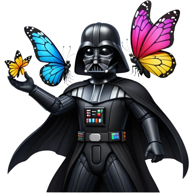 Darth Vader fighting a butterfly  emoji