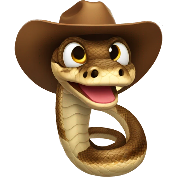 Cute snake with a cowboy hat emoji