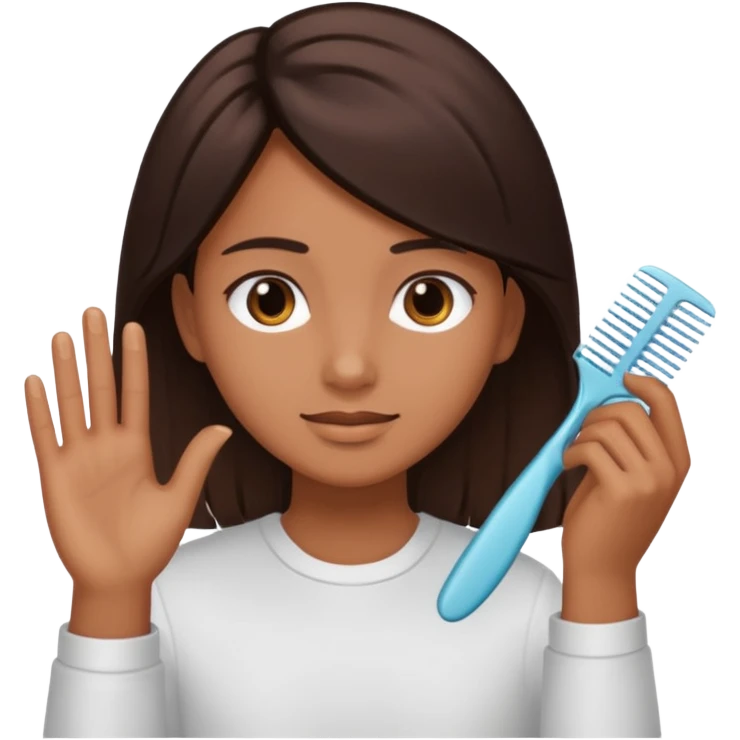 combing hands through hair emoji
