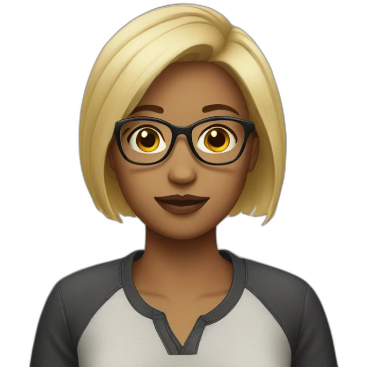  Girl with glasses short hair emoji