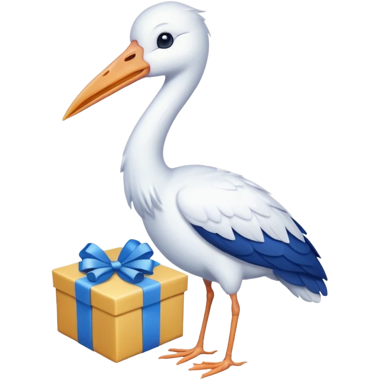 cigogne avec cadeau emoji