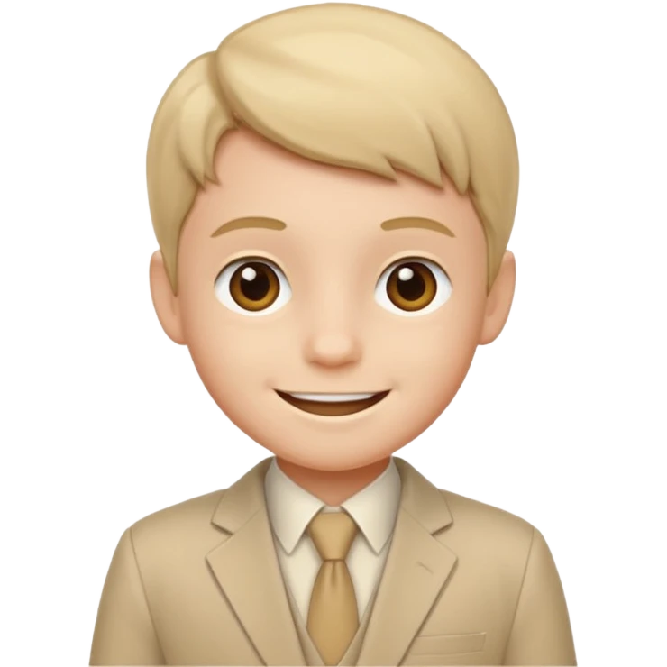 birthday  boy in biege siit emoji