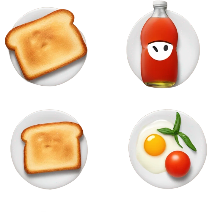 Toasts tomate and oil breakfast emoji